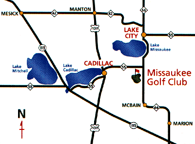 Map to Missaukee Golf Club